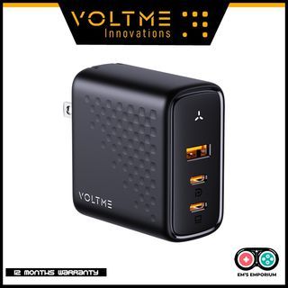 VoltMe Revo 100 100W GaN III USB C Wall Charger, 3-Port PD 3.0 PPS MacBook Pro/Air iPhone 14