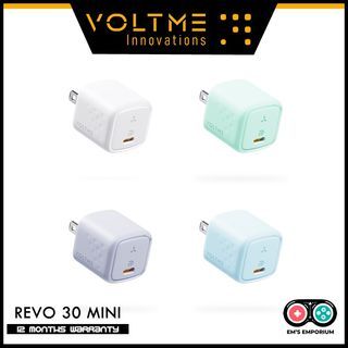 VoltMe Revo 30 Mini 30W Mini USB C Charger (GaN III Tech) Power Adapter MacBook Air, iPhone 14 etc