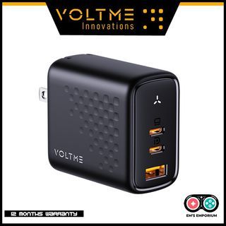 VoltMe Revo 65 65W USB C Charger (GaN III Tech), PD PPS 3-Port Fast Charger iPhone 14, Galaxy S22