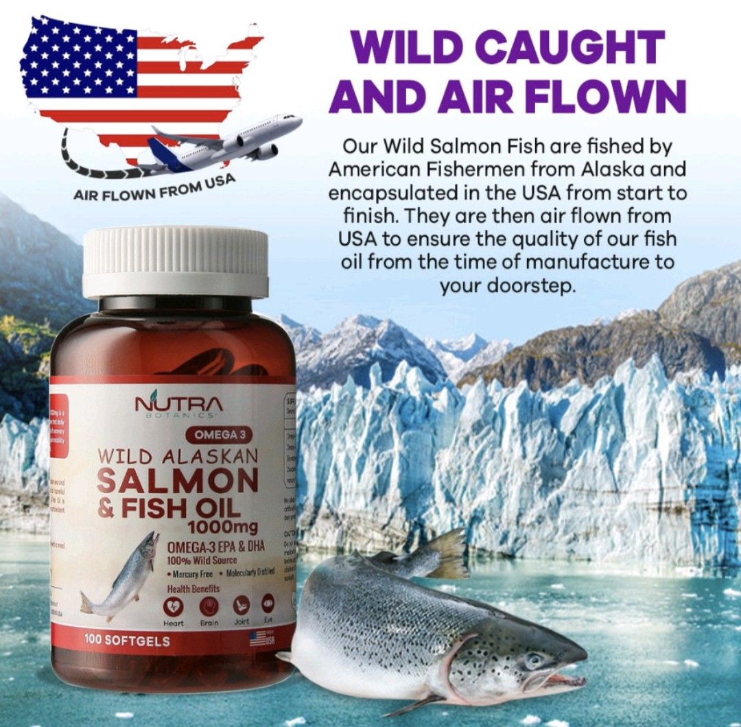Wild Alaskan Salmon Fish Oil (100pc), Health & Nutrition, Health