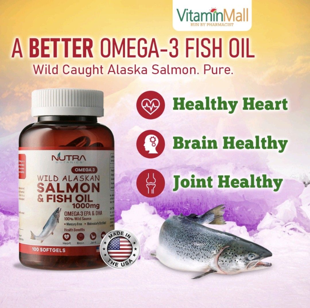 Wild Alaskan Salmon Fish Oil (100pc), Health & Nutrition, Health