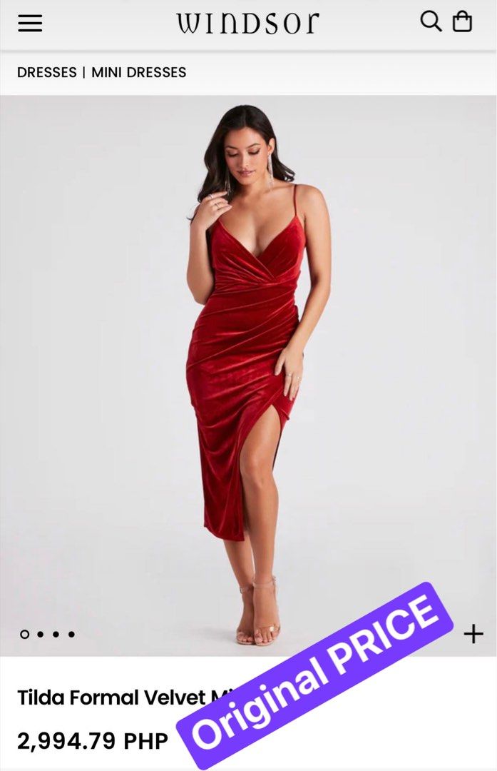 Windsor red sales long dress