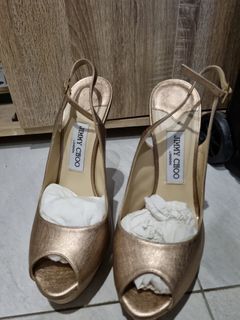 (Worn once only) Jimmy Choo Heels brushed leather rose