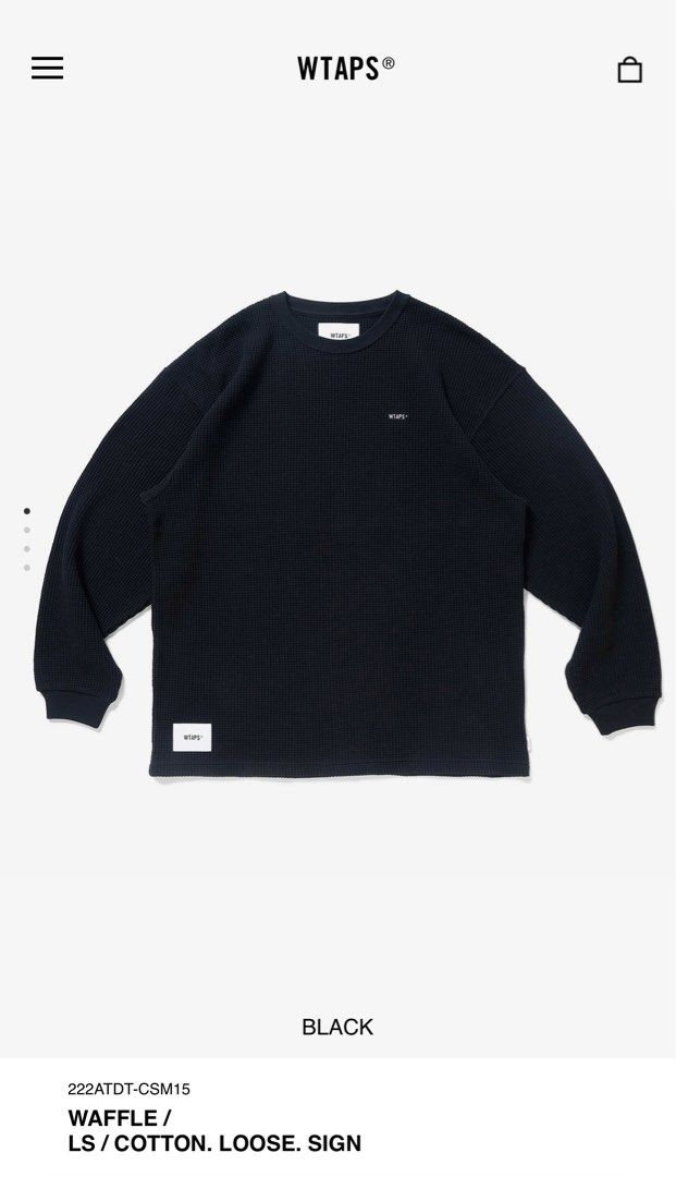 WTAPS WAFFLE LS LOOSE SIGN NAVY M-
