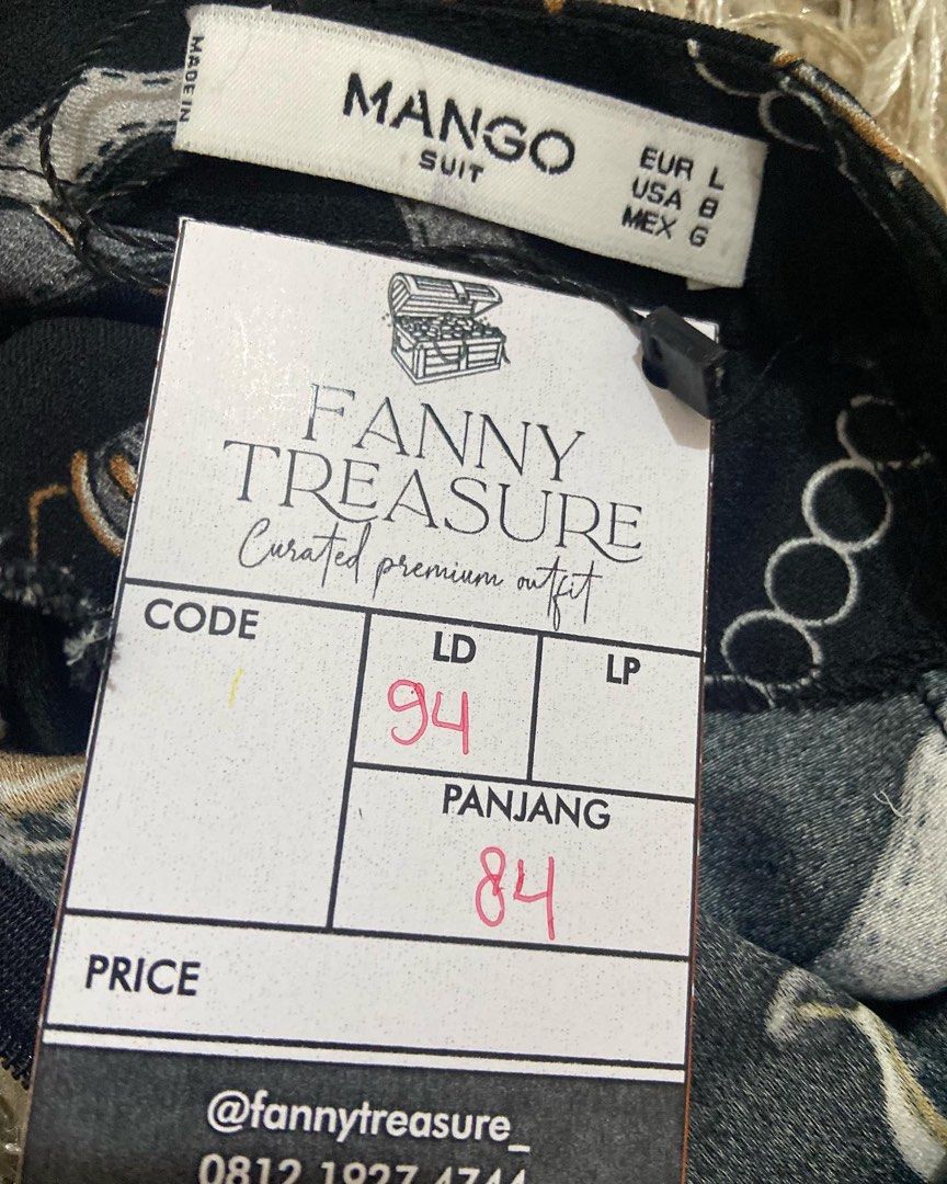 Mango chain print dress (NETT NO NEGO), Fesyen Wanita ...