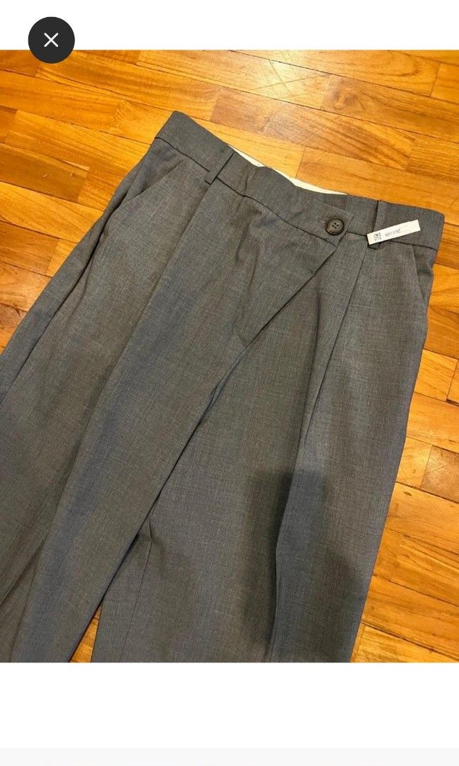 BNWT Zara Grey Asymmetric Pants