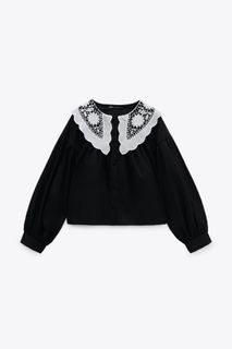 ZARA lace poplin peter pan