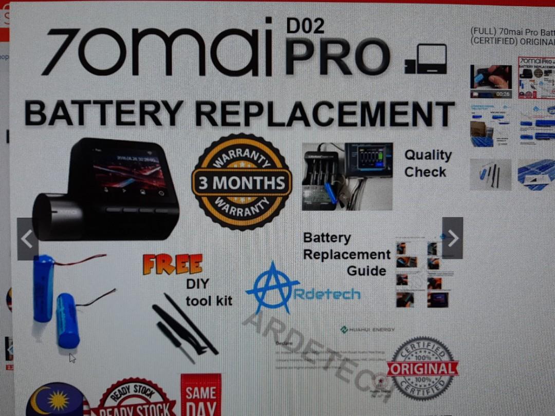70mai dash cam replacement battery D02, Auto Accessories on Carousell