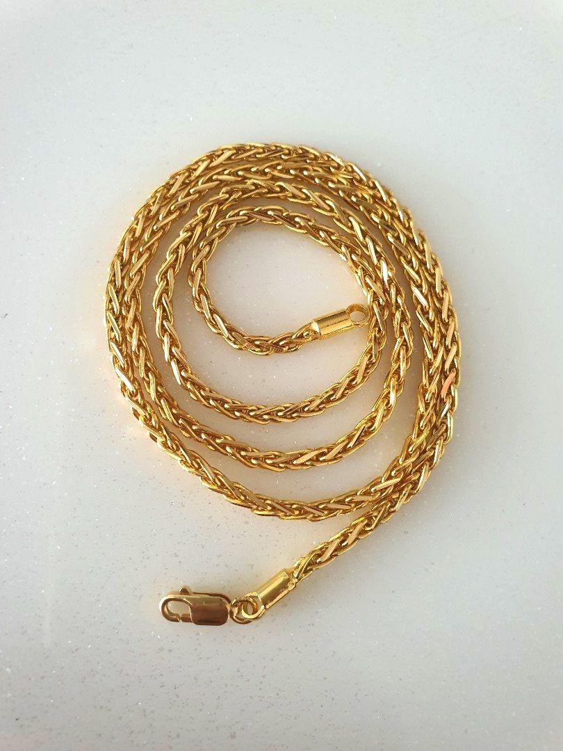 916 Gold Chain Lobster Hook Solid