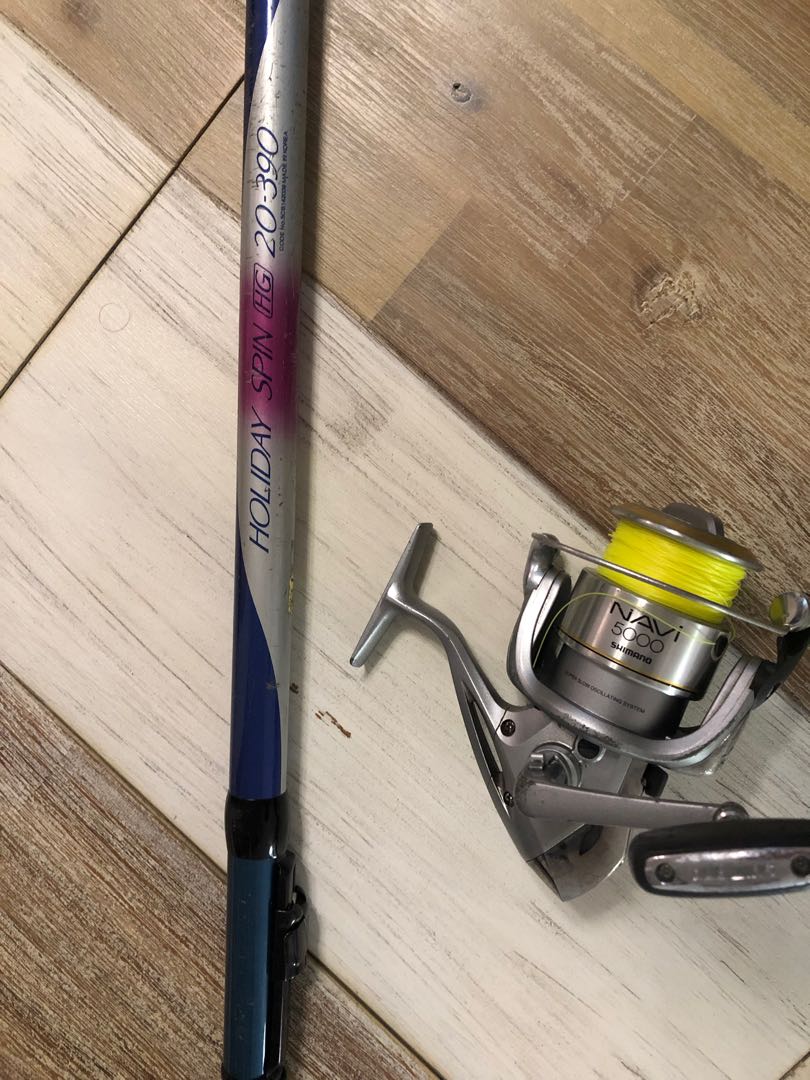 魚竿Holiday Spin 20-390 連魚攪Shimano Navi 5000, 運動產品, 釣魚