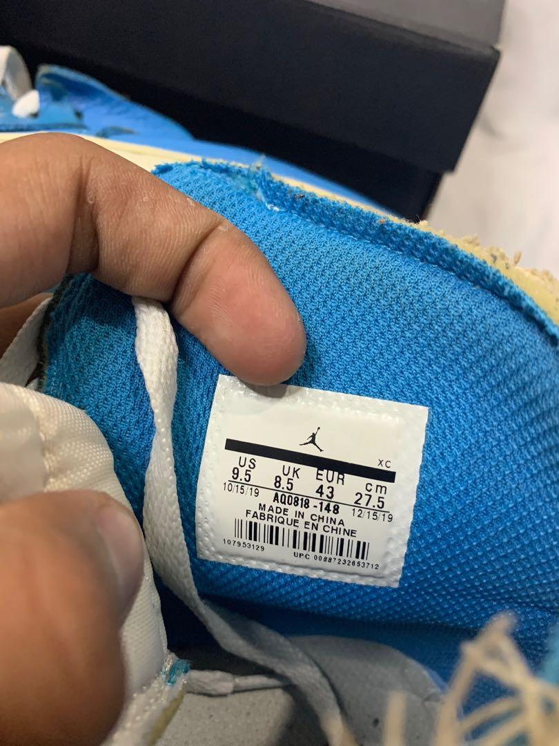 Air jordan 1 x Off white blue, Fesyen 