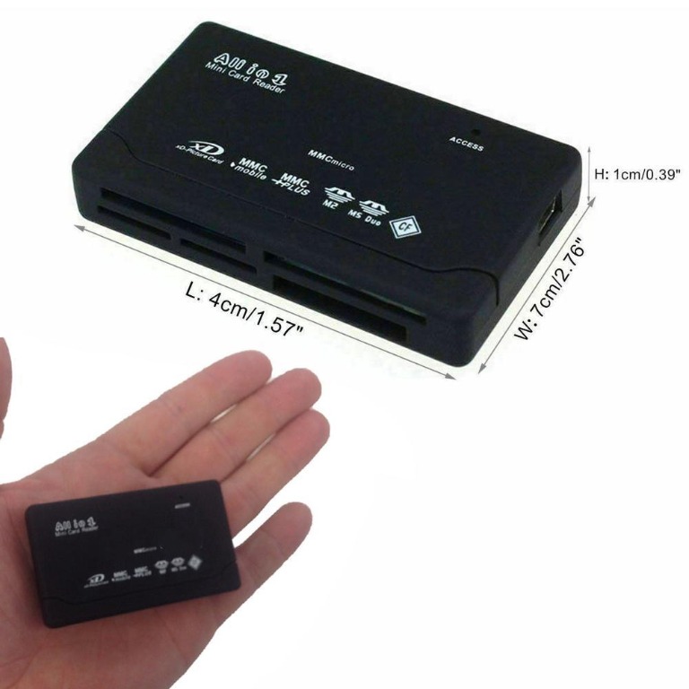 All in One 1 Memory Card Reader USB External SD SDHC Mini Micro M2 MMC ...
