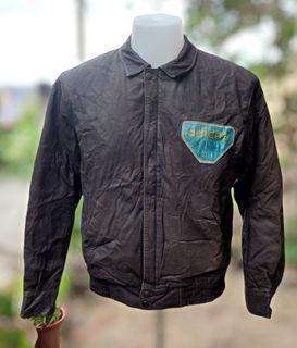 Authentic VINTAGE 1943 Adidas 204 Airborne Full Zip Button Leather Jacket