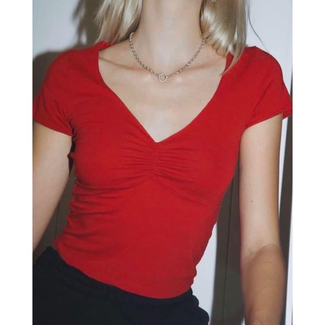 red gina top