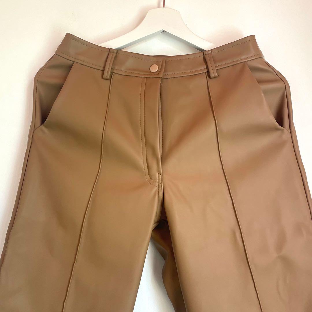 Brown Leather Pants Goodscelta, Fesyen 