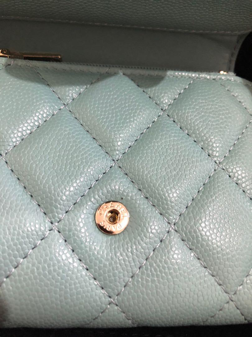 Chanel Light Blue Quilted Lambskin Zippy Card Holder Wallet  myGemma   Item 124139