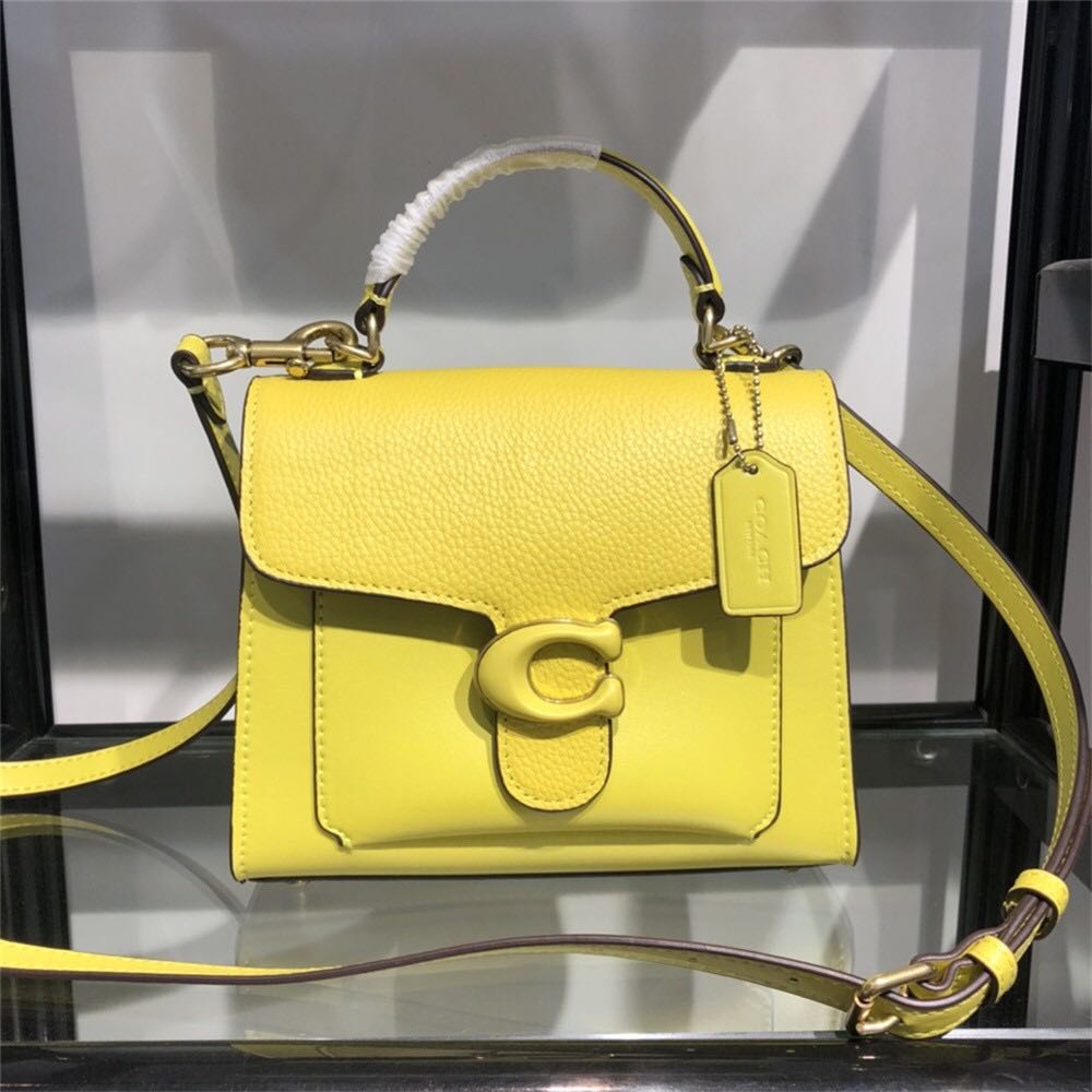 coach tabby top handle yellow