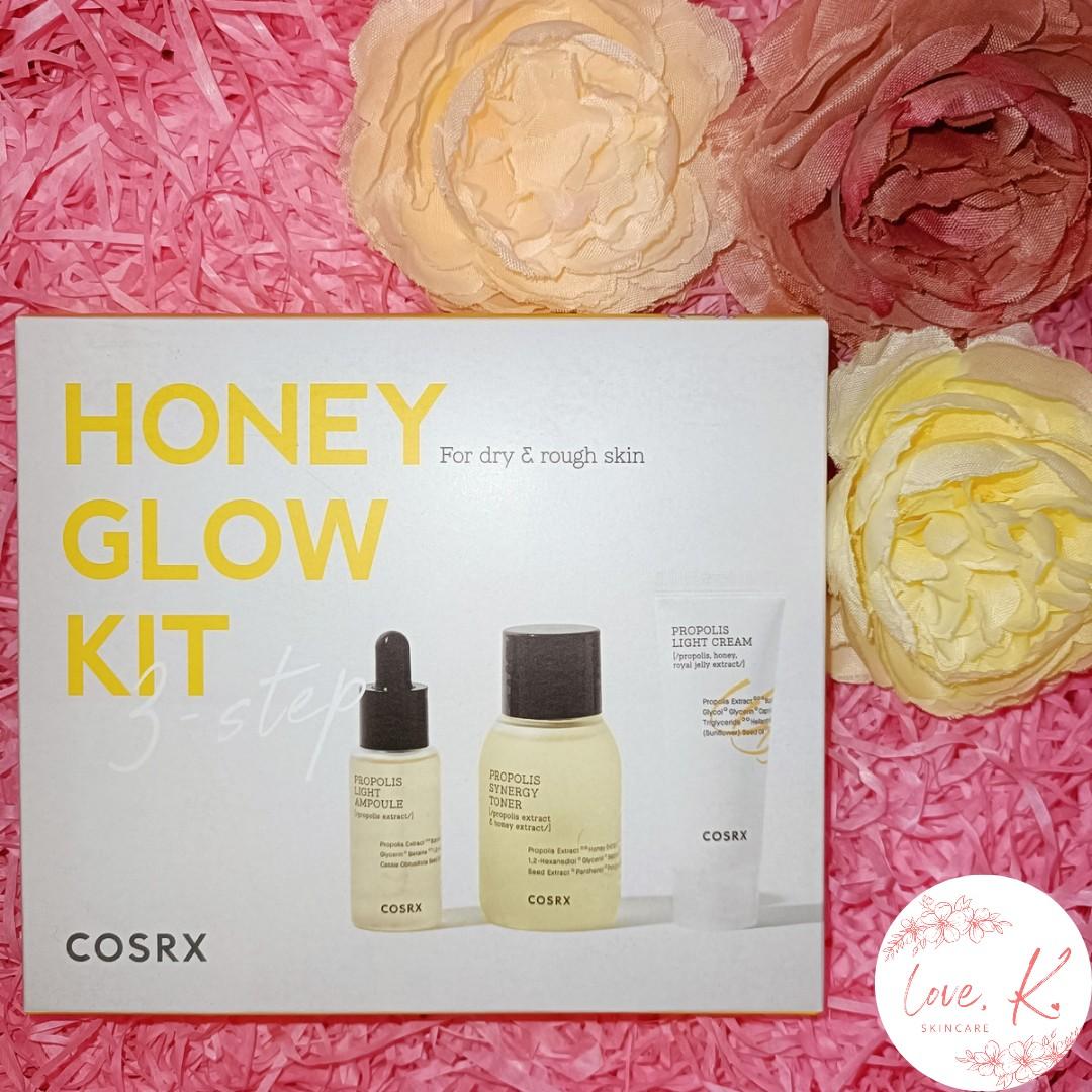 COSRX Propolis Honey Glow Kit (Category: Face Care) located in Manila. Submitted by 15.chelsy (Listing ID 1141065146, Image 3). Description: COSRX Propolis Honey Glow Kit 3-step 🍯Propolis Toner 30ml, Propolis Light Ampoule 10ml, Propolis Light Cream 15ml 🍯Black Bee Propolis line contains naturally originated moisturizing ingredients which will make your skin glow and smooth without leaving any residue on the skin. 🍯The products are hypoallerge