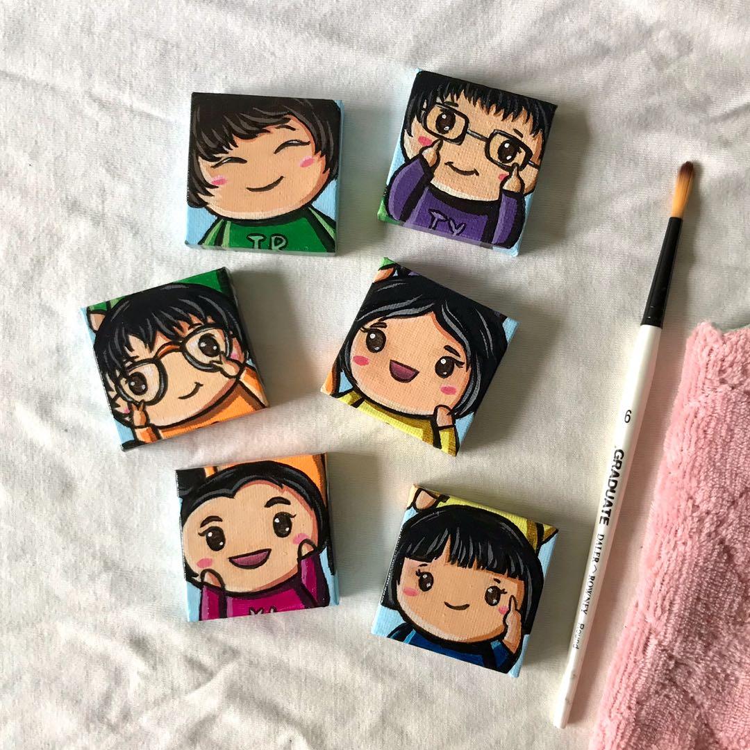Custom Cute Mini Painting Magnets (Chibi Portraits): Friendship magnets