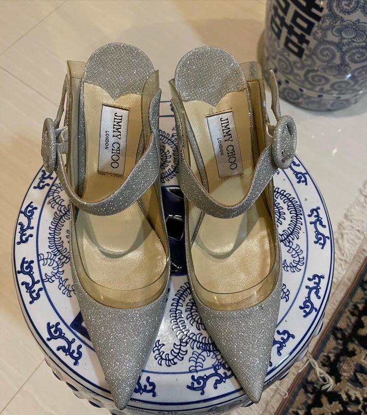 Excellent condition authentic Jimmy Choo hendrix mules in silver