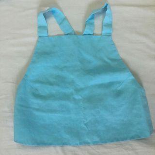 Aqua linen apron top (not araw the line)