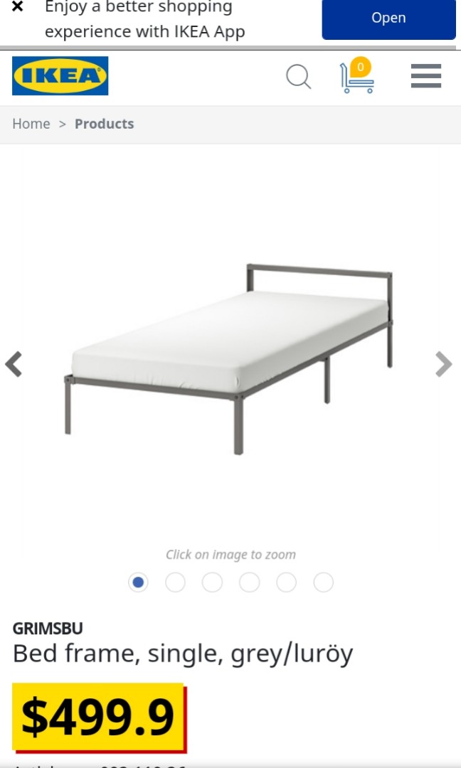IKEA Grimsbu single bed frame, 傢俬＆家居, 傢俬, 床架及床褥 Carousell