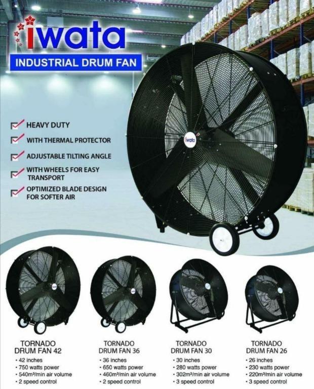 IWATA DRUM FAN (ALL SIZE ARE AVAILABLE), TV & Home Appliances, Air