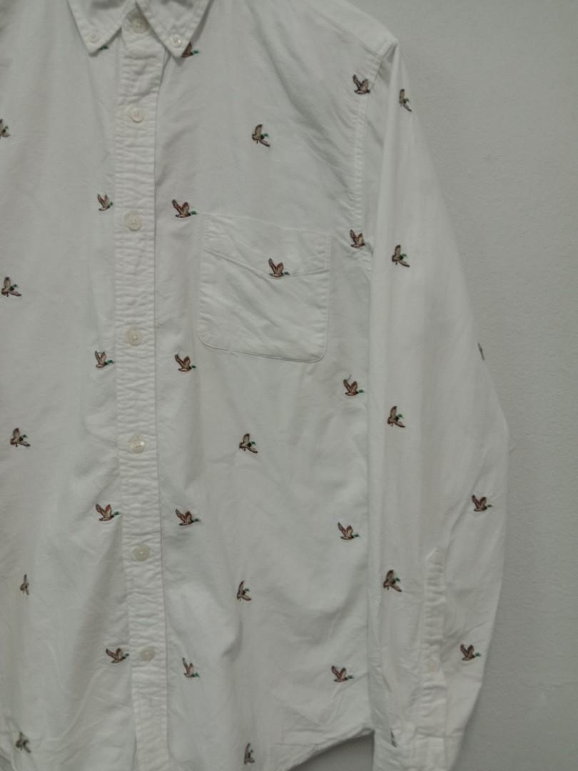 J Crew Embroidery Flying Duck Slim Fit Oxford Shirt Men s Fashion