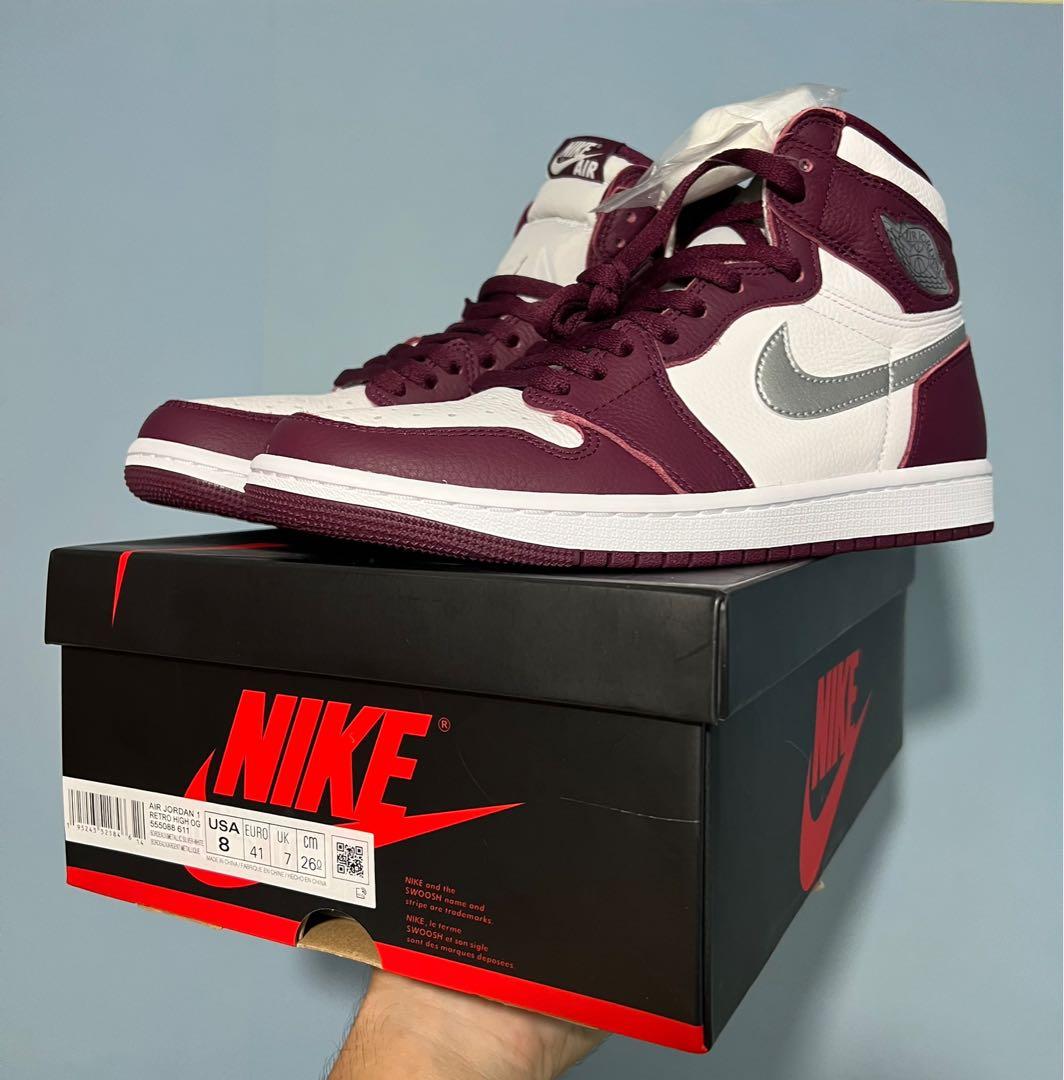 Jordan 1 Bordeaux US8, Men's Fashion, Footwear, Sneakers on Carousell