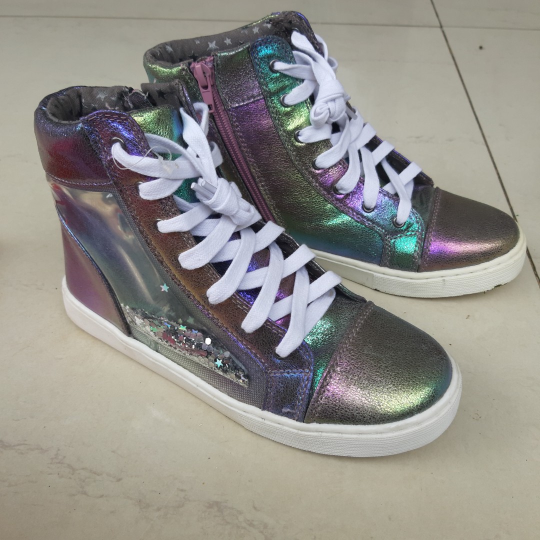JUSTICE High top sneakers glitter rainbow kids sepatu anak Bayi Anak Baju Anak Perempuan 8 hingga 12 tahun di Carousell