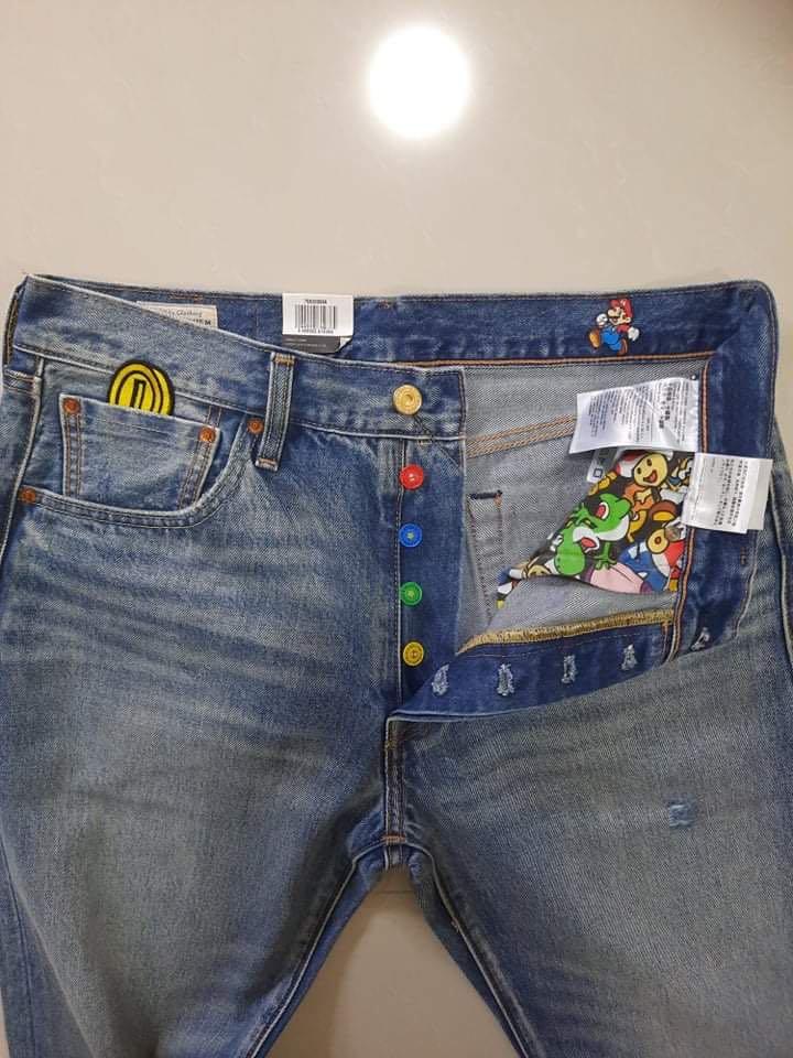 Levi's X Super Mario Premium 501 '93 Straight Button Pants, Men's Fashion,  Bottoms, Jeans on Carousell