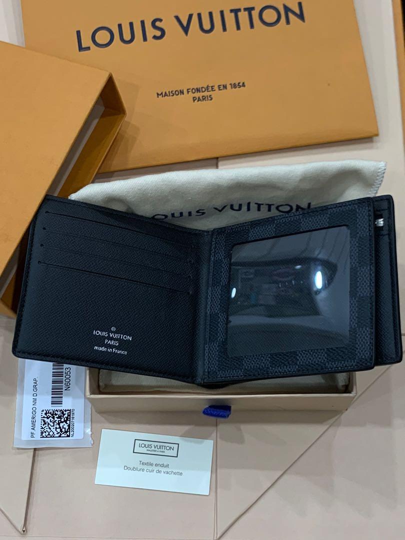Louis Vuitton - Unisex Amerigo Wallet, Graphite Damier , w/OG box, tag,  cloth