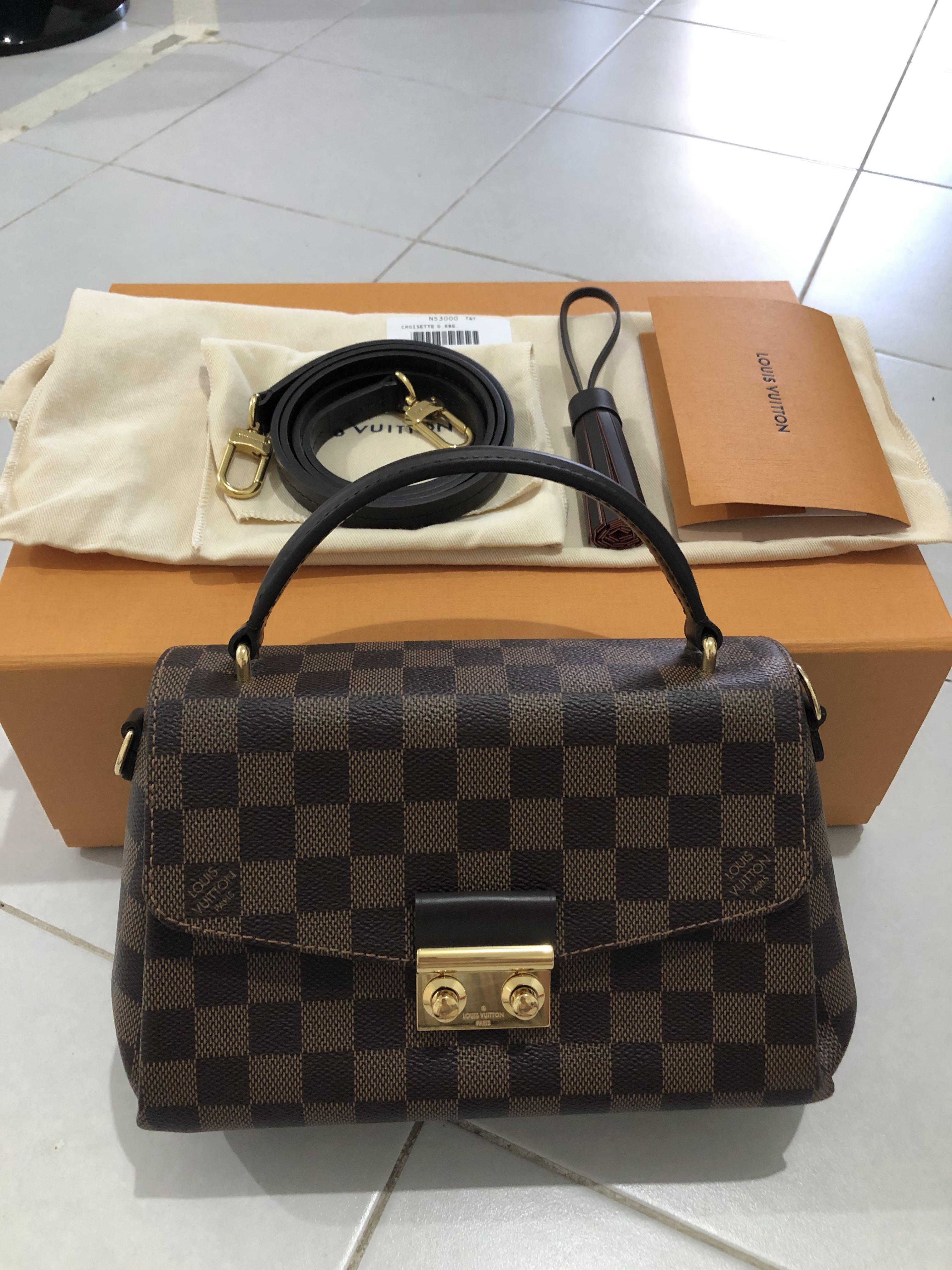 LV Croisette Damier Ebene, Luxury, Bags & Wallets on Carousell