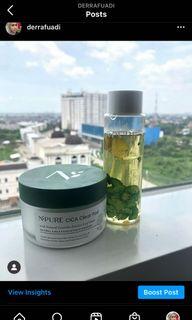 Npure Toner cica centella asiatica clear pad exfoliate hydrate