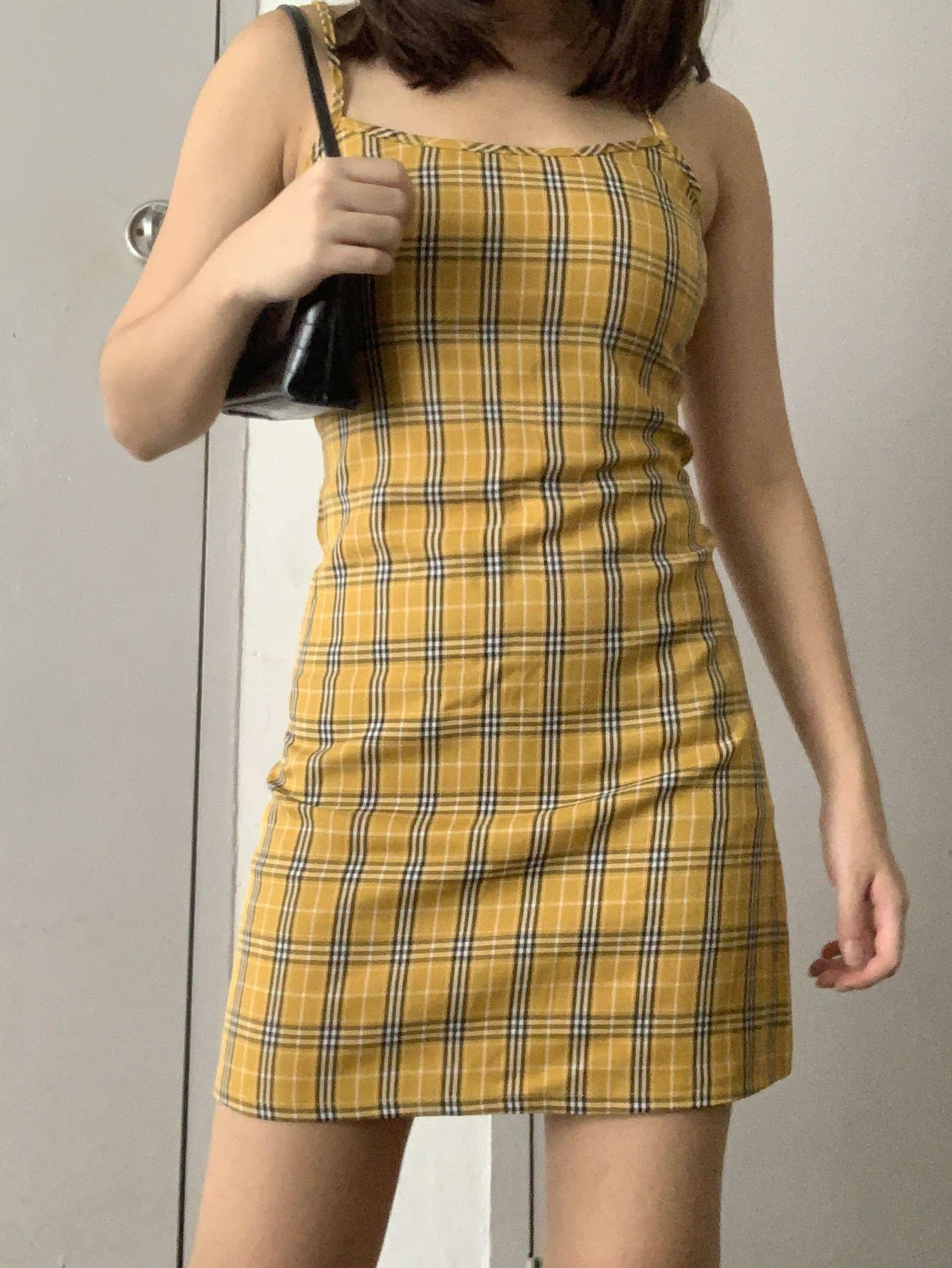 Aesthetic plaid top dress