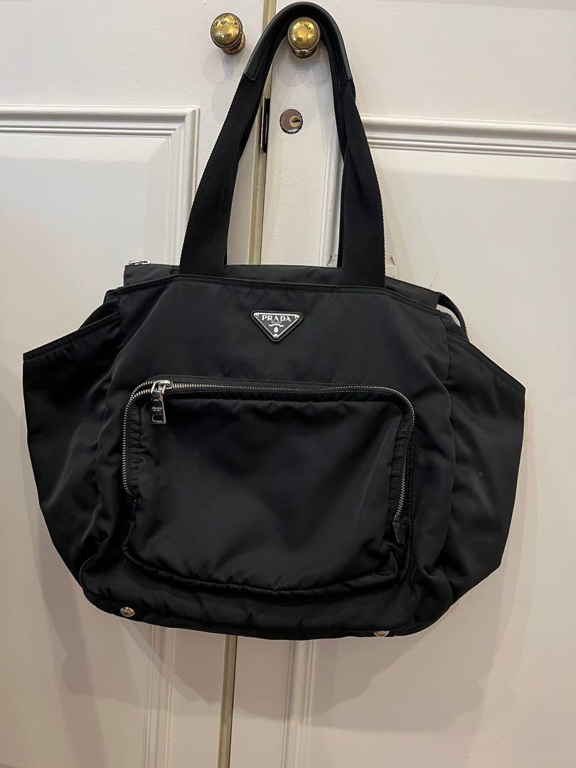 PRADA Tessuto Nylon Vela Diaper Bag Black 731207