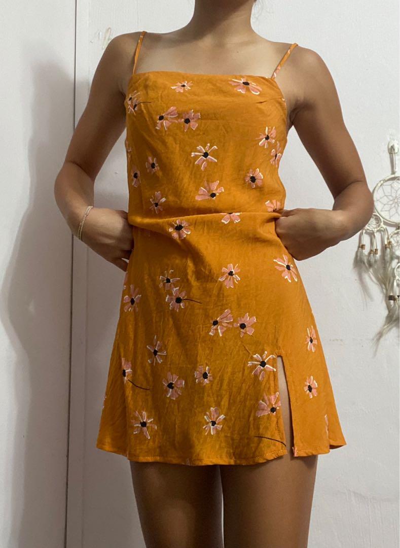 princess polly orange floral slip dress ...