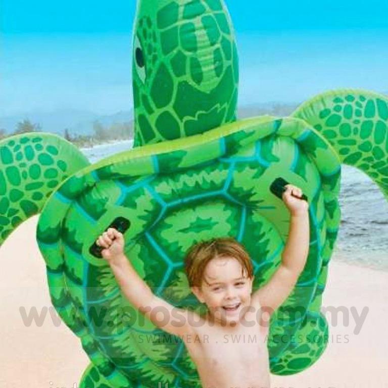 59" X 50" Kids Swimming Pool Float For Ages 3+ Intex Lil' Sea Turtle Ride-On 
