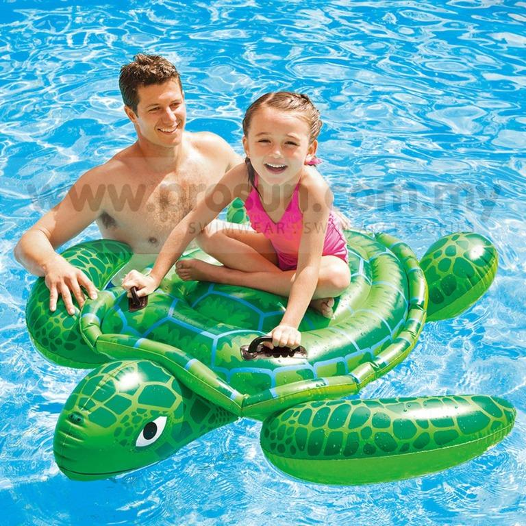 Prosun Intex Lil' Sea Turtle Ride-On Inflatable Swim Swimming Pool ...
