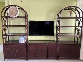 Rare rattan cabinet & tv console