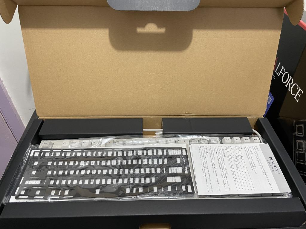 Realforce R2 PFU Topre 靜電容鍵盤限量版象牙白45克有盒齊配件, 電腦