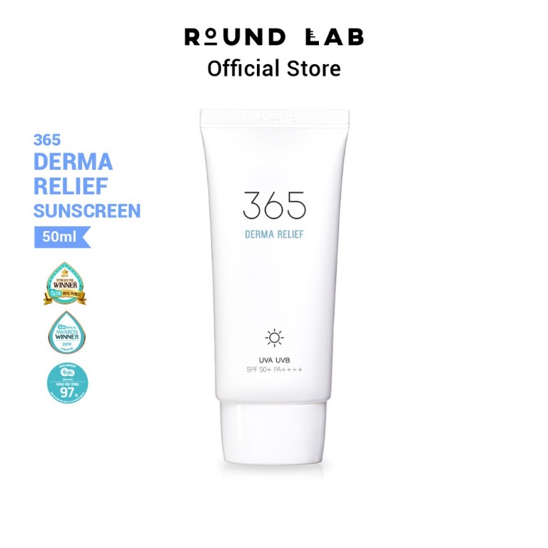 ROUND LAB 365 Derma Relief Sunscreen 50ml, Beauty & Personal Care, Face ...