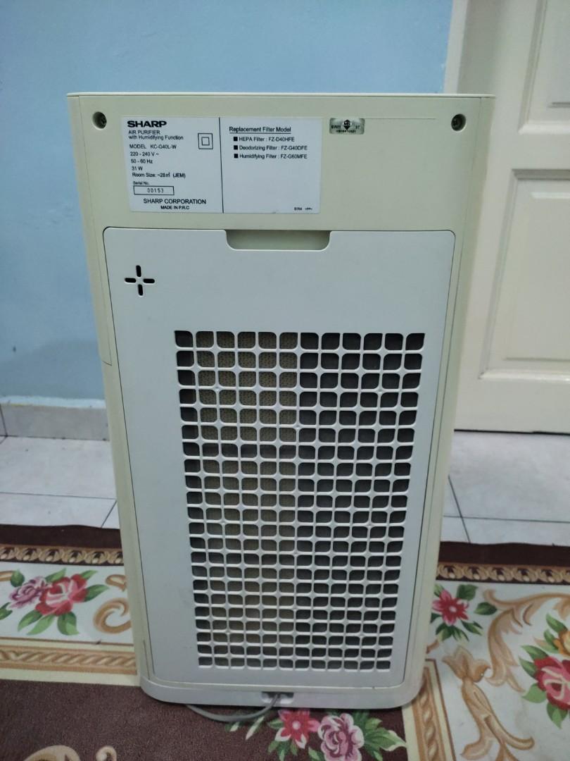 SHARP Air Purifier with Humidifier Function, MODEL KCG40LW, TV & Home