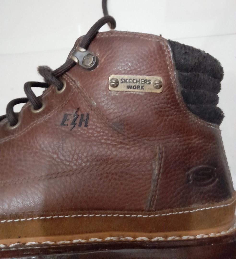 Sketchers work boots (Category: Boots) located in Mandaluyong City. Submitted by guwaly888 (Listing ID 1141048117, Image 2). Description: Sketchers work boots genuine leather imported bought in USA good for heavy duty use oil resistant sole fits 10 shoe size.