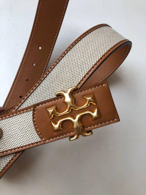 Tory Burch Eleanor Canvas Logo Belt, Women's Fashion, Watches &  Accessories, Belts on Carousell