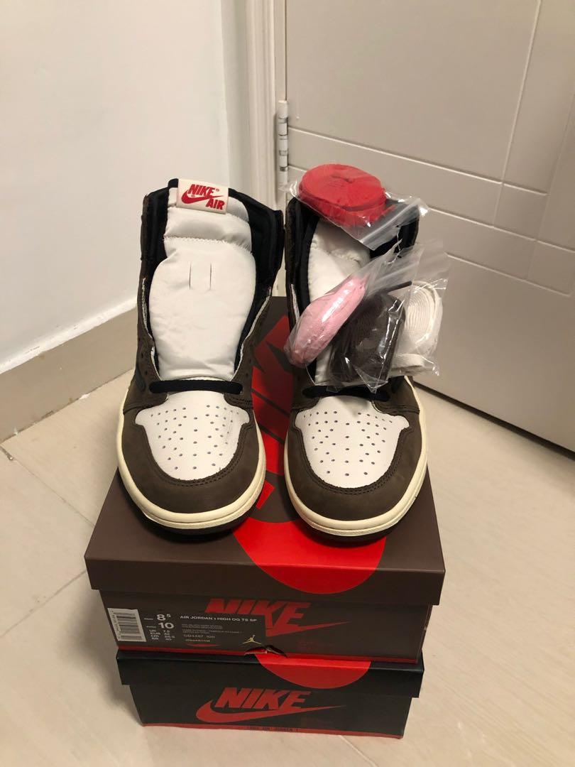 Travis Scott x Nike air Jordan 1 high og 8.5, 男裝, 鞋, 波鞋 