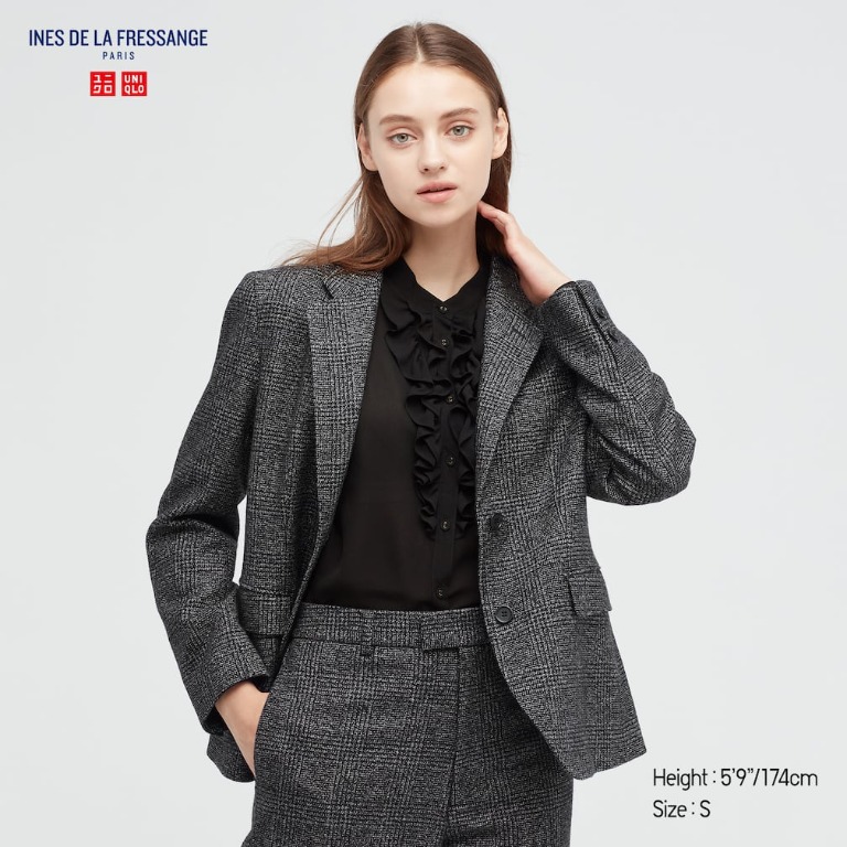 Uniqlo x Ines de la Fressange Tweed Jacket Women s Fashion Coats Jackets and Outerwear on Carousell