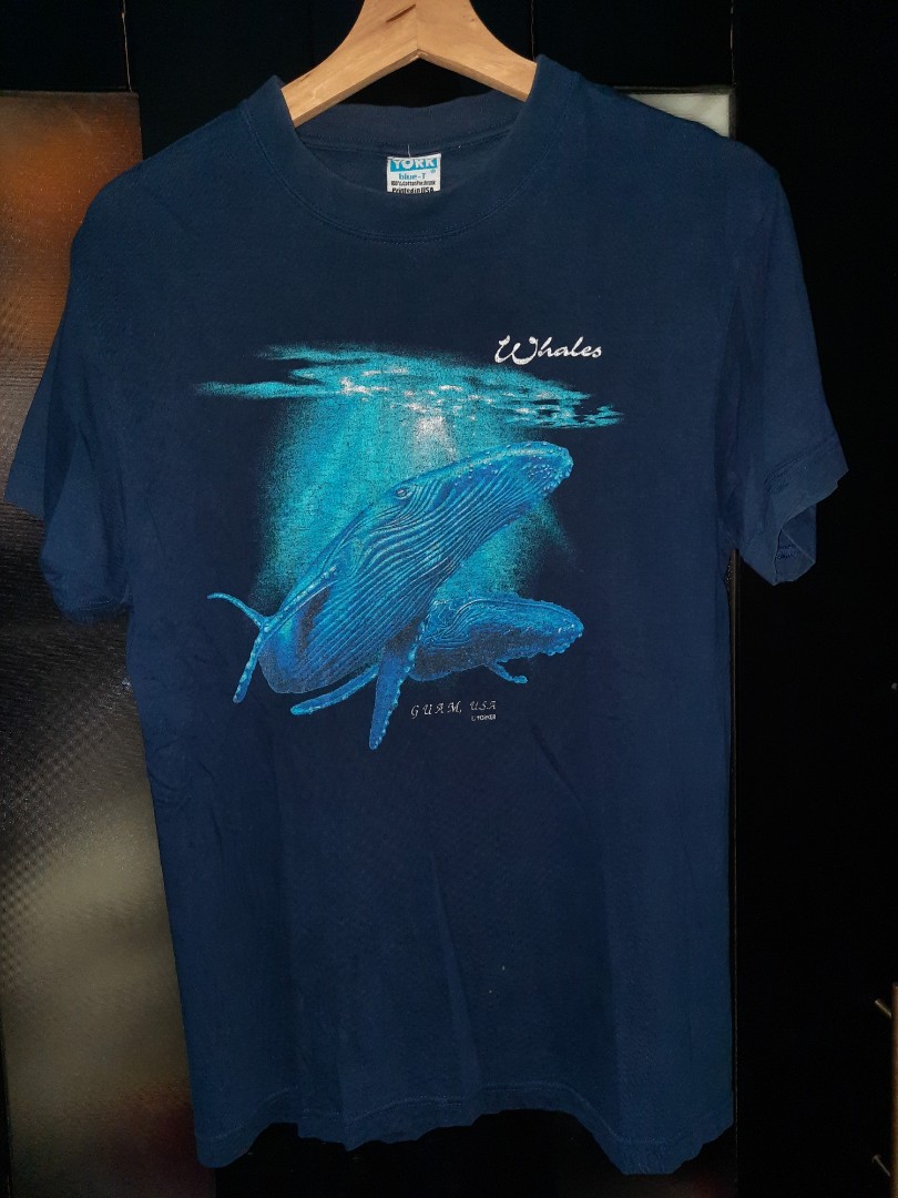 York blue t shirt whale GUAM USA 