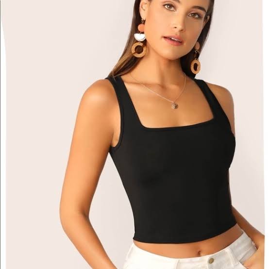 Zara square neck ribbed cami, Women's 