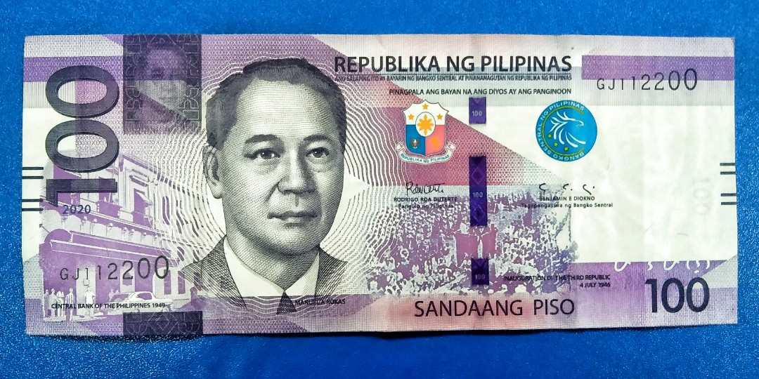 100 philippine peso bill